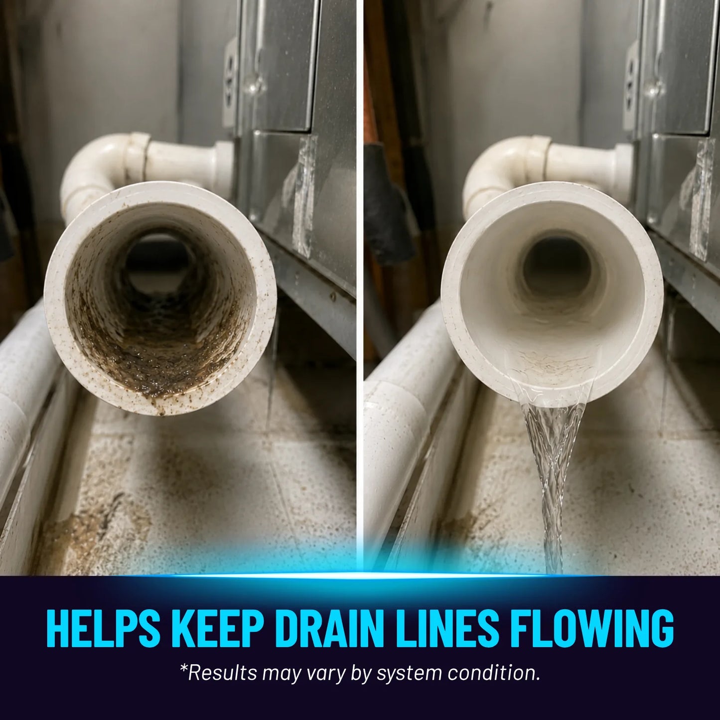 AC Line Cleaner dissolving into 30-day maintenance dose