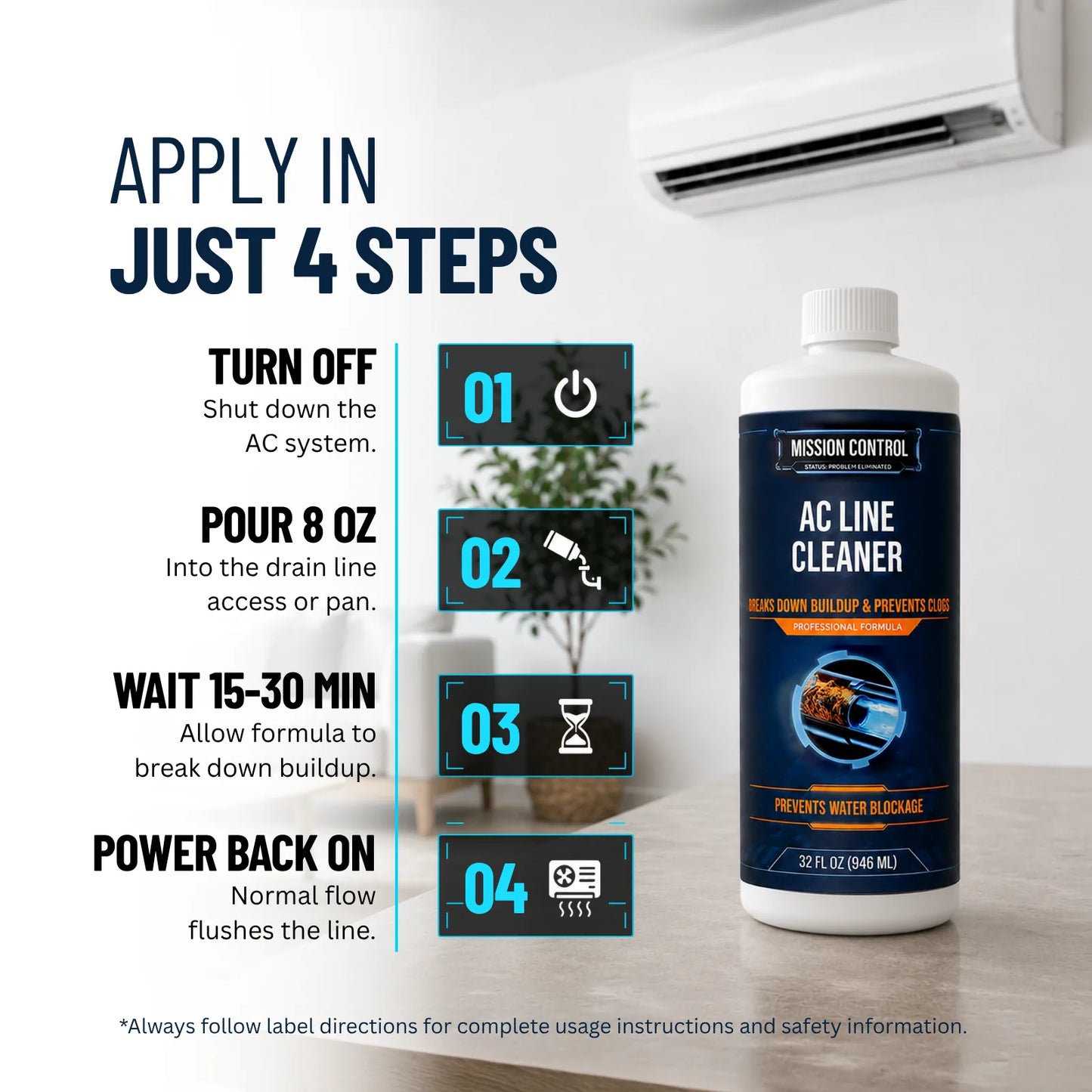 AC Line Cleaner compatibility with central air, mini split, and heat pump
