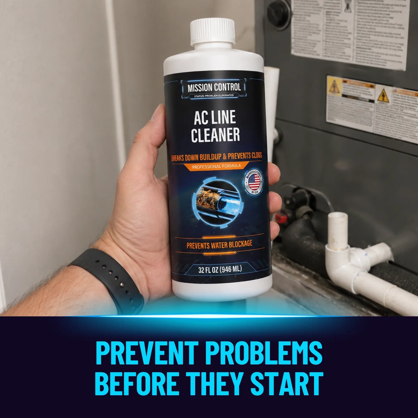 AC Line Cleaner packaging from Mission Control Goods