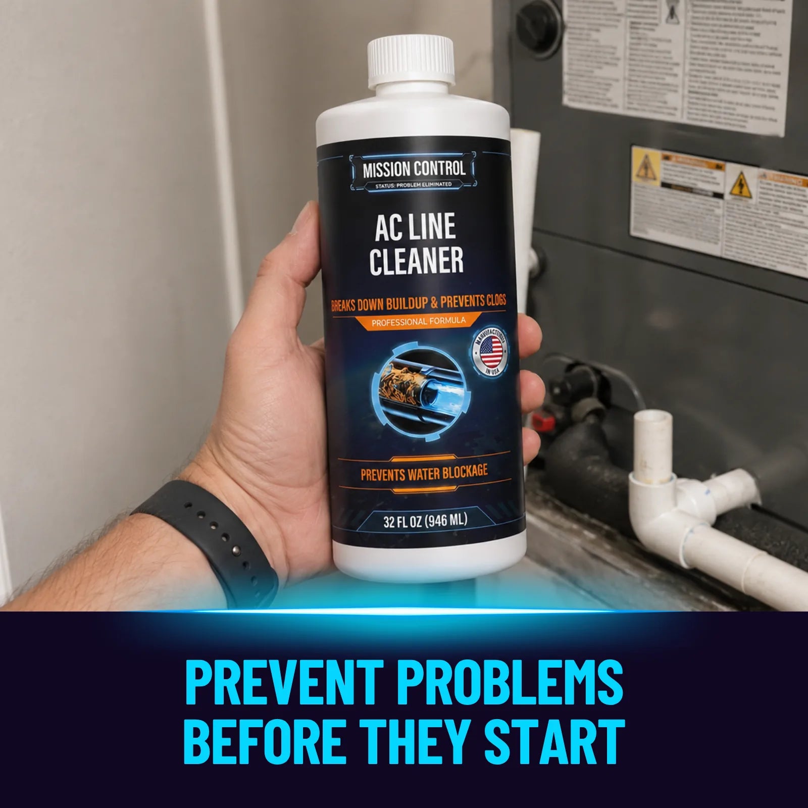 AC Line Cleaner packaging from Mission Control Goods