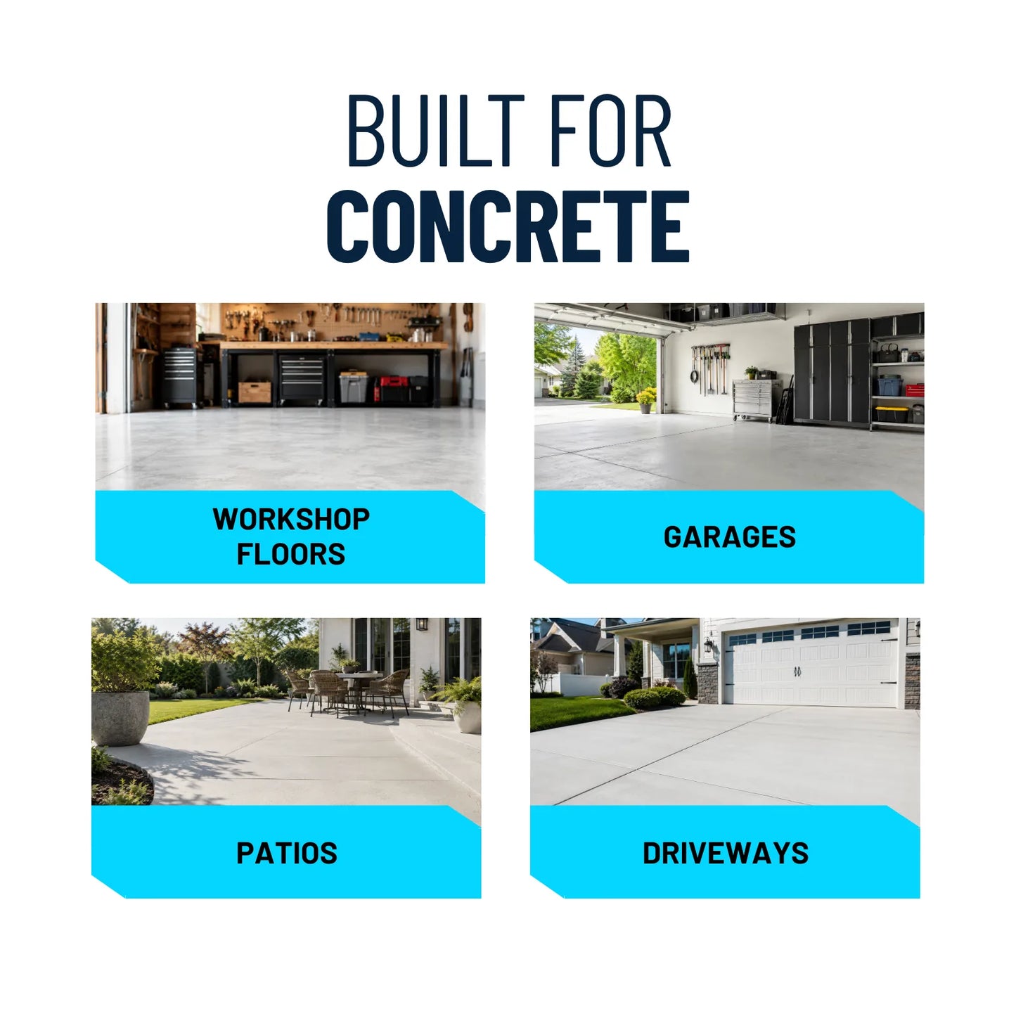Concrete Stain Remover rinsed with water from garage floor