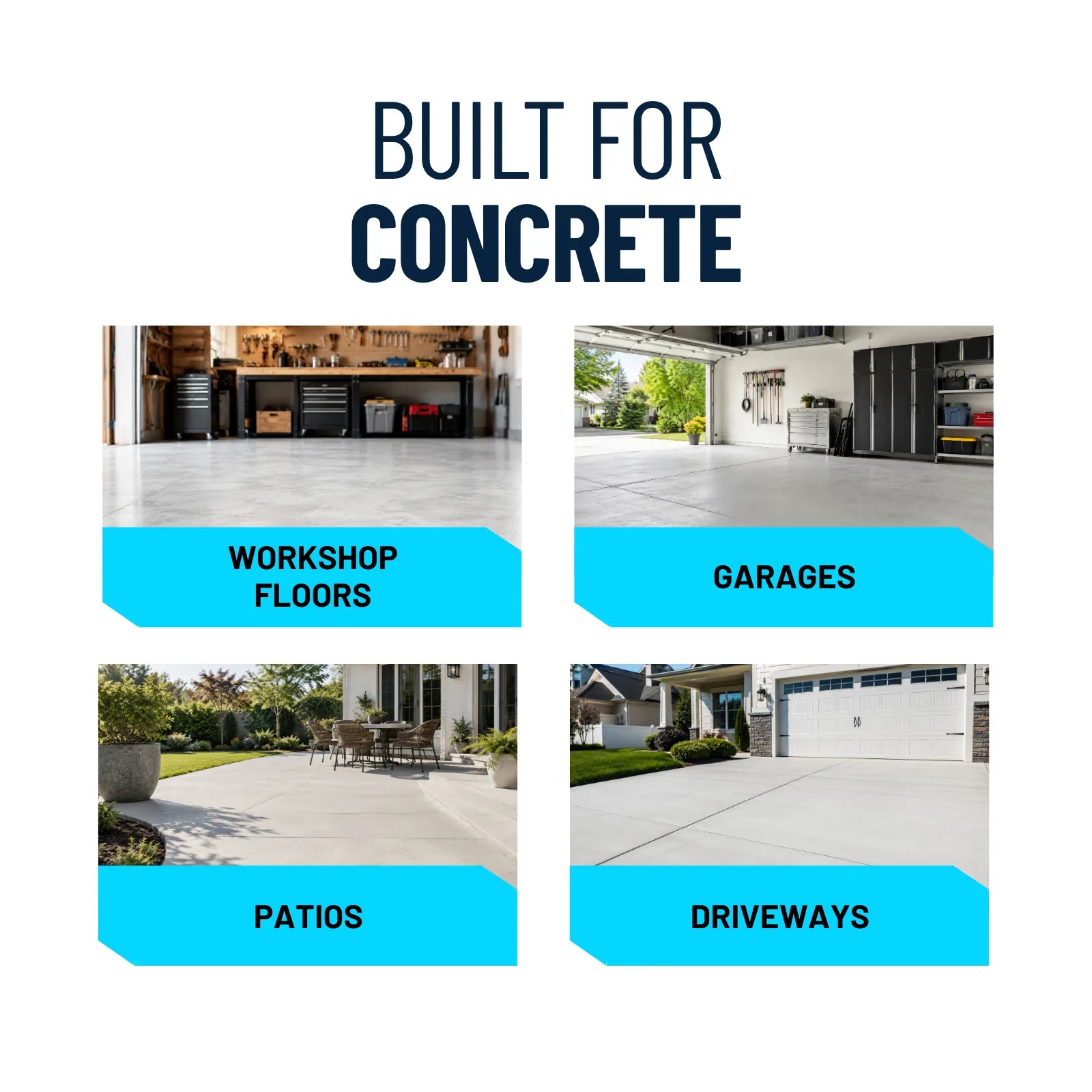 Concrete Stain Remover rinsed with water from garage floor