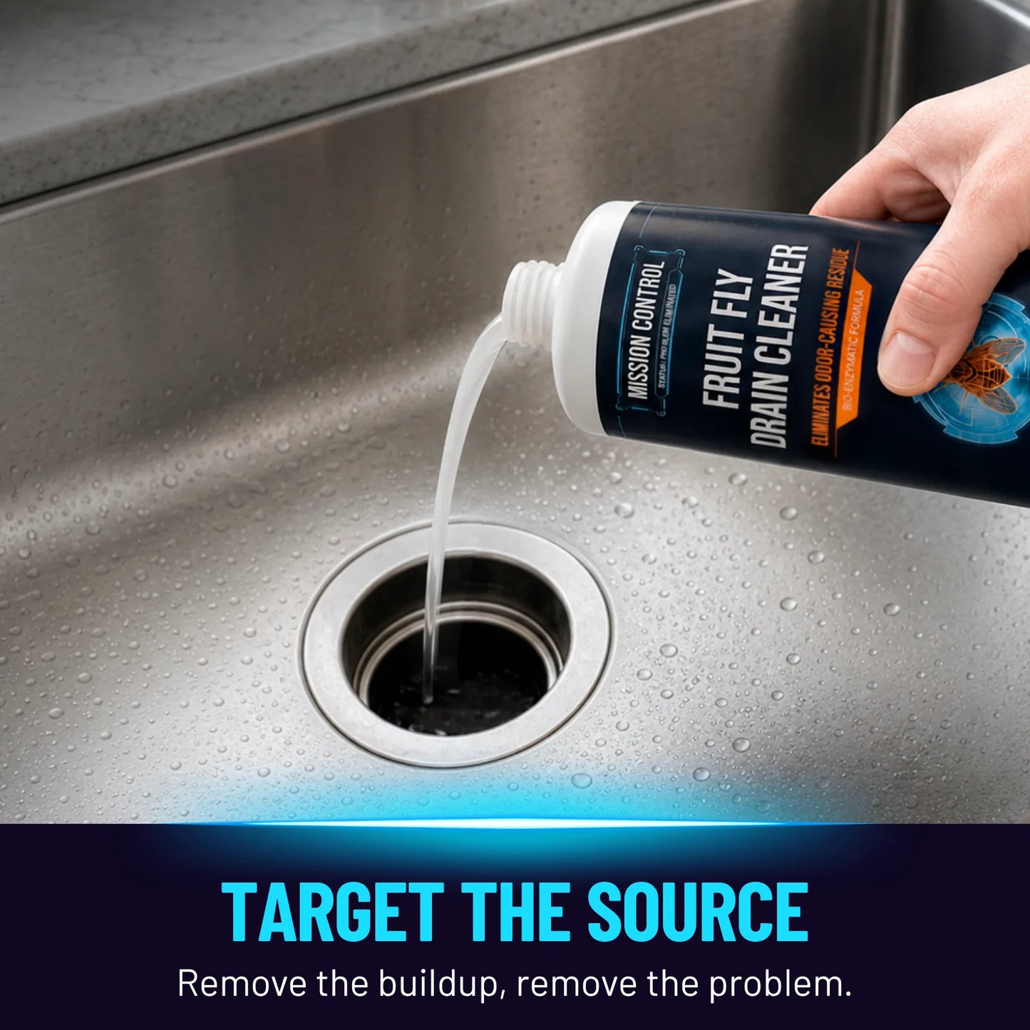 Fruit Fly Drain Cleaner safe for kitchens and commercial food service