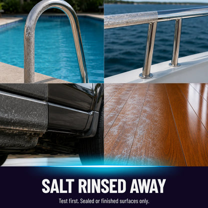 Salt Remover Spray on outdoor patio metal furniture