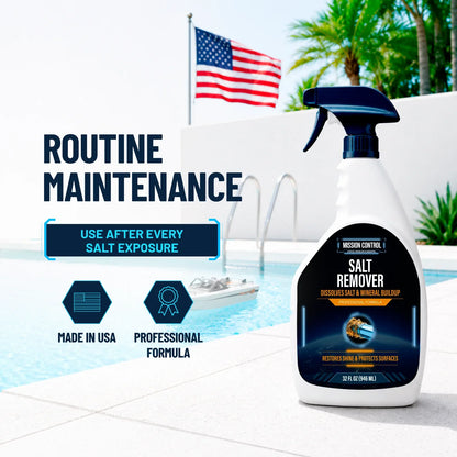 Salt Remover Spray before and after on marine gear