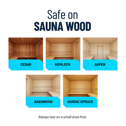 Sauna Wood Cleaner wood-safe on cedar, hemlock, and pine